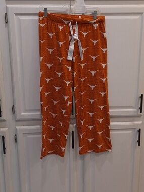 University Of Texas Burnt Orange White Texas Longhorn-Print Pajama Lounge Pants
